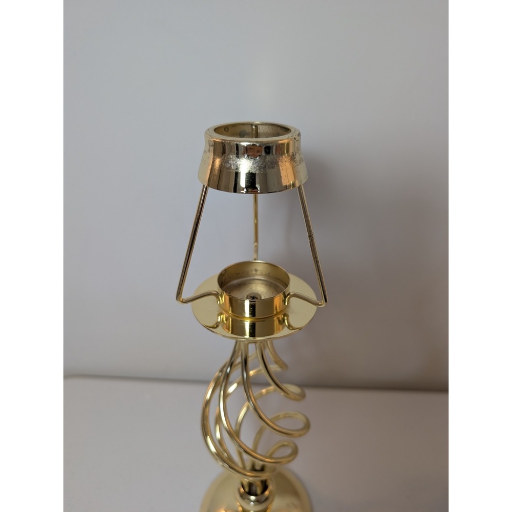 Vintage PartyLite Paragon Tealight Candle Lamps Pair Gold Pearl Shades - Picture 5 of 9